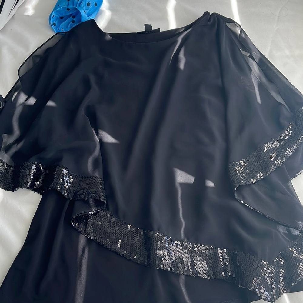 Black top with sequin detail